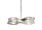 Mantra M0388 Duna E27 Rectangular Pendant 2 Arm 6 Light E27, Polished Chrome/White Acrylic