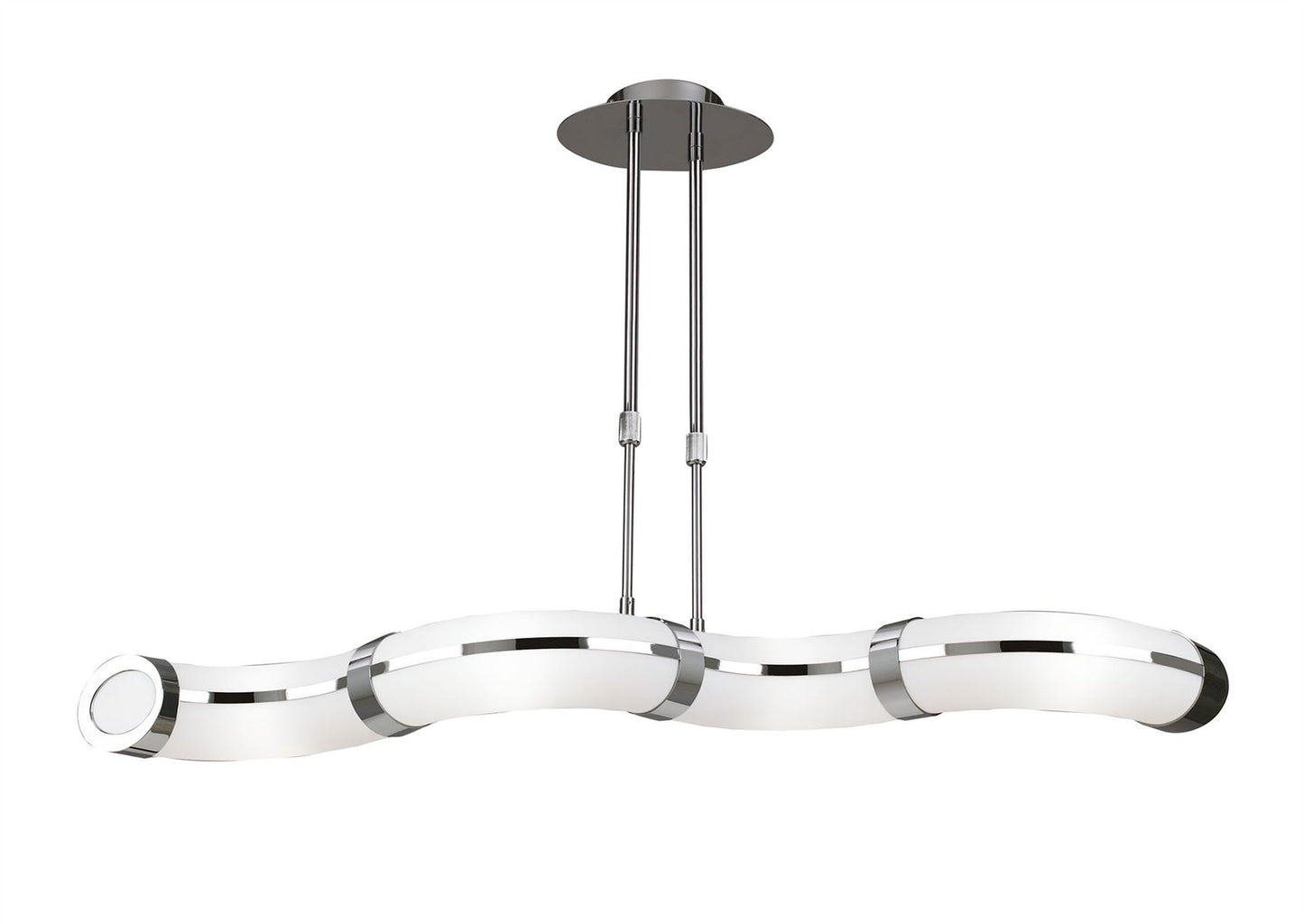 Mantra Guss GU10 Guss Telescopic GU10 4 Light L1, SGU10 Bar, Polished Chrome, White Acrylic, CFL Lamps INCLUDED