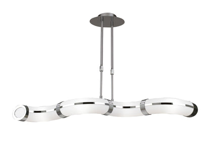 Mantra Guss GU10 Guss Telescopic GU10 4 Light L1, SGU10 Bar, Polished Chrome, White Acrylic, CFL Lamps INCLUDED