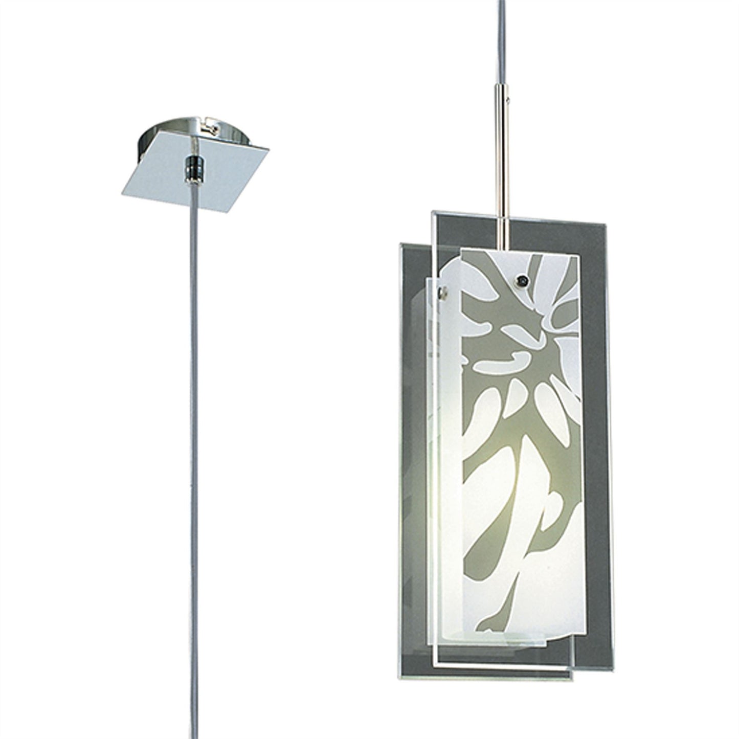 Mantra Euphoria Pendant 1 Light L1/SGU10, Polished Chrome/Opal White Glass, CFL Lamps INCLUDED