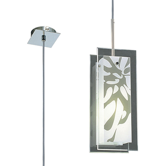 Mantra Euphoria Pendant 1 Light L1/SGU10, Polished Chrome/Opal White Glass, CFL Lamps INCLUDED