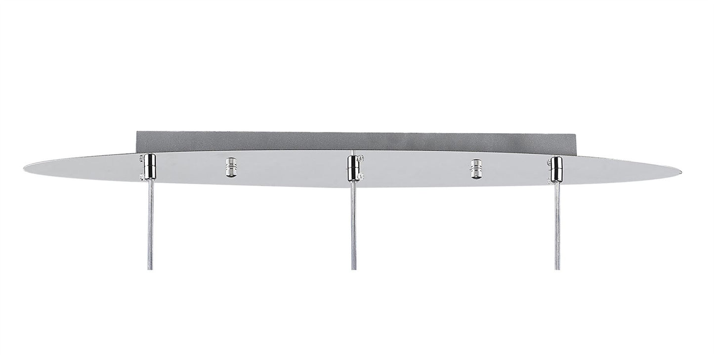 Diyas Chelsie Linear  3 Light G9 Line Polished Chrome/Clear Beaded Glass Ceiling Pendant Light Fitting