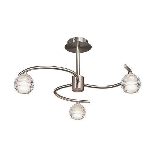 Mantra Sphere 51.7cm Semi Flush 3 Light G9, Satin Nickel