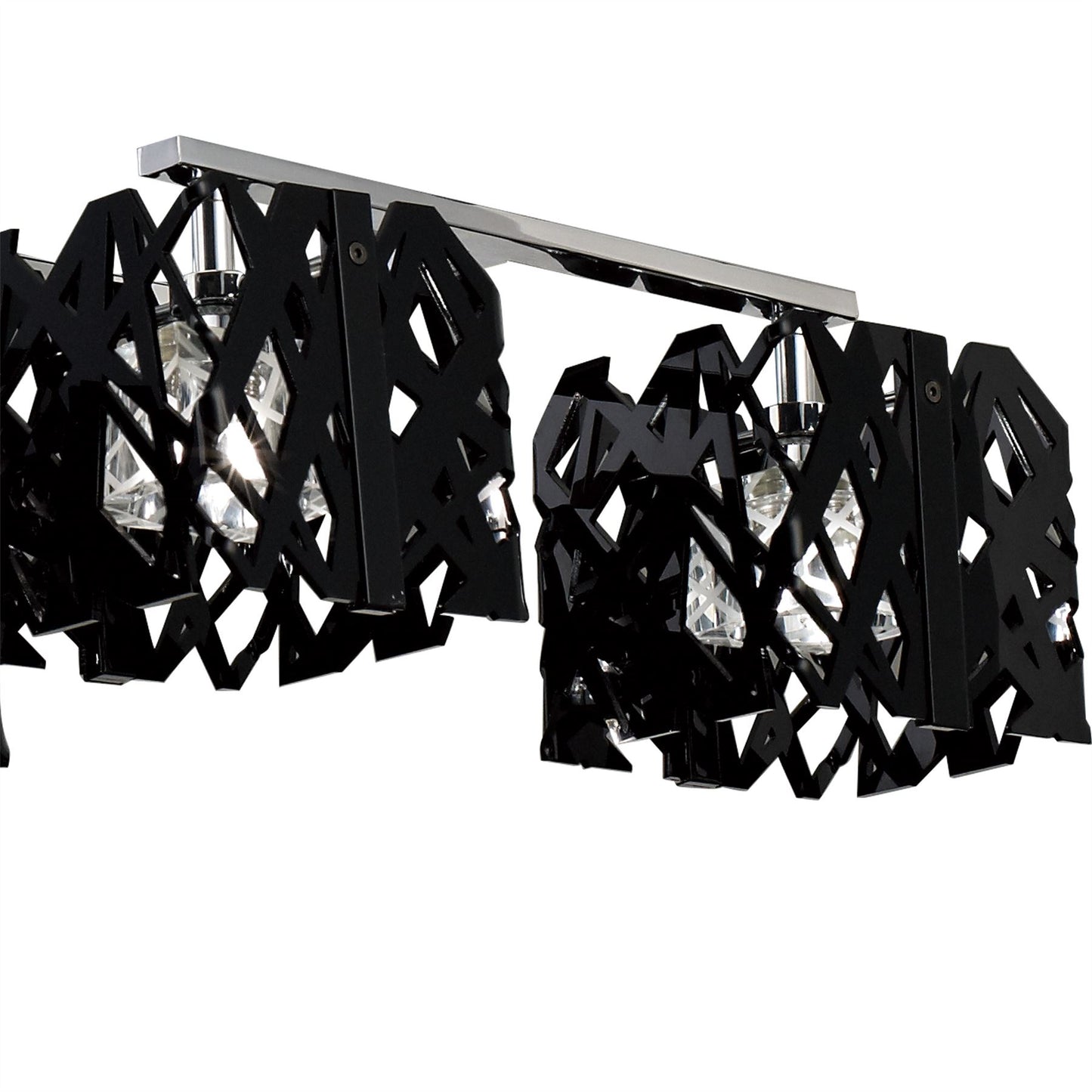 Mantra Tokio Rectangular Telescopic 6 Light G9 Line, Gloss Black/Polished Chrome