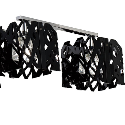 Mantra Tokio Rectangular Telescopic 6 Light G9 Line, Gloss Black/Polished Chrome