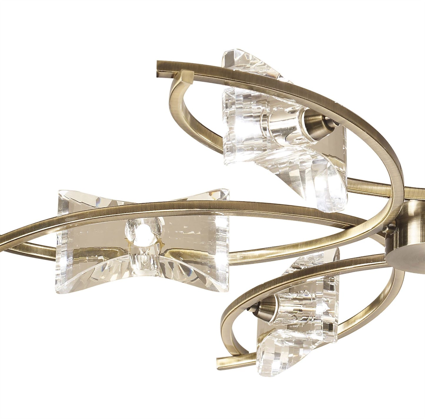 Mantra Kromo 79cm Telescopic Convertible To Semi Flush 6 Light G9, Antique Brass
