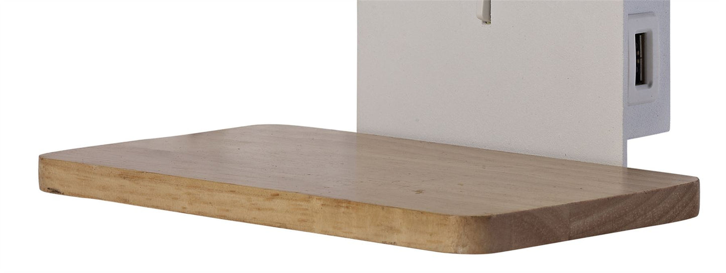 Mantra M5463 Nordica II Position Wall Light with USB Socket, 180lm, 1x3W 3000K LED White/Beech, 3yrs Warranty