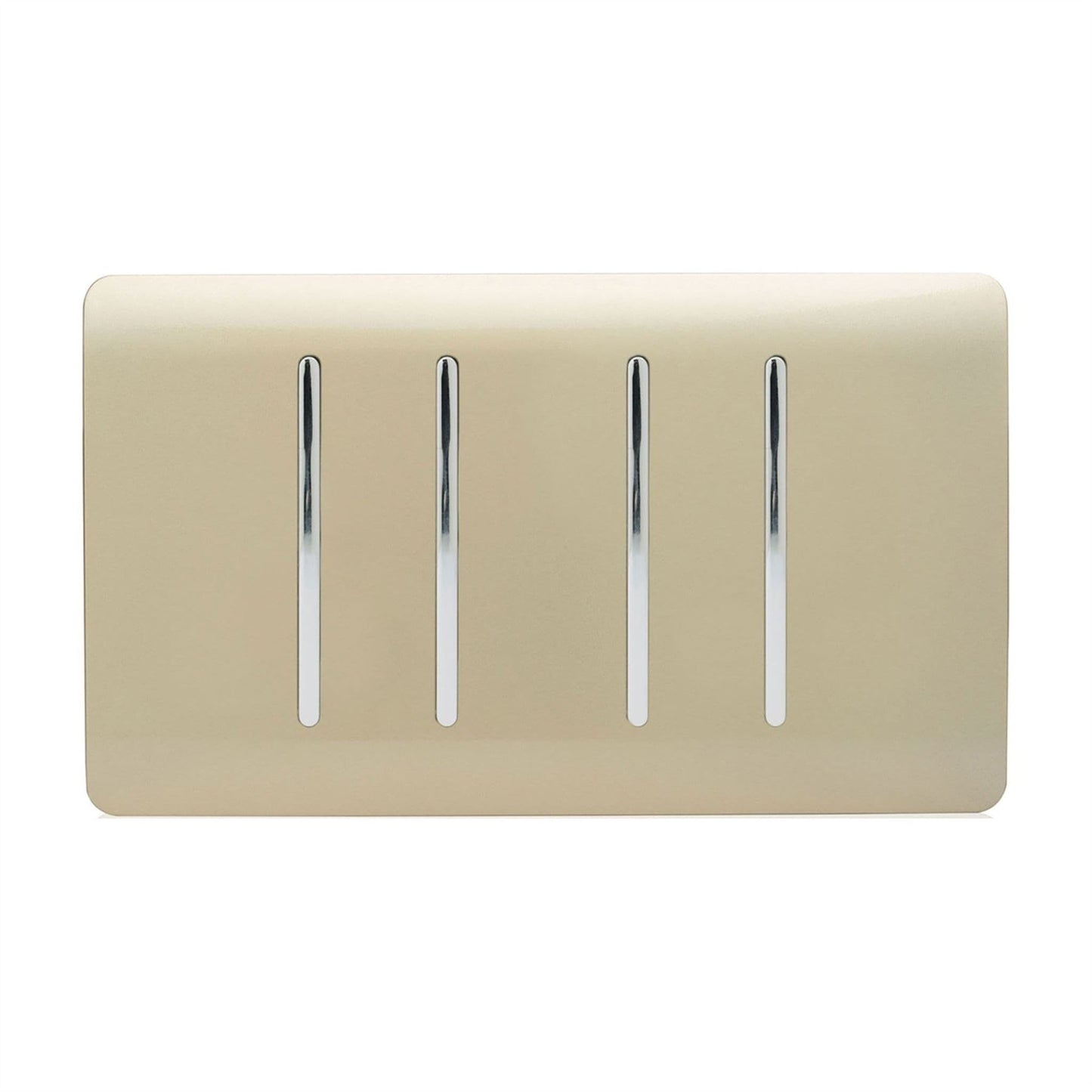 Trendi Modern 4 Gang 2 Way Rocker Double Plate Light Switch in Gold- ART-SS44GO
