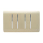 Trendi Modern 4 Gang 2 Way Rocker Double Plate Light Switch in Gold- ART-SS44GO