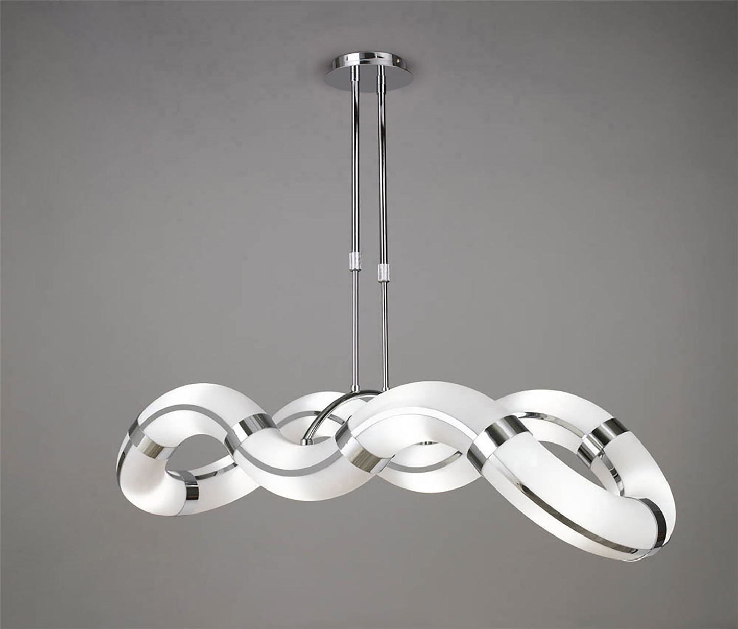 Mantra Guss GU10 Guss Telescopic GU10 8 Light L1/SGU10 Oval Curved, Polished Chrome/White Acrylic, CFL Lamps INCLUDED