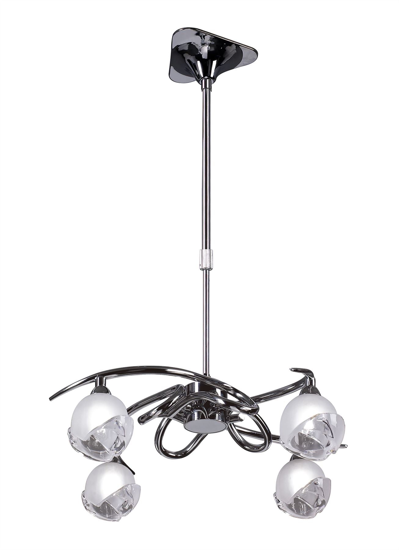 Mantra M0802 Fragma Telescopic Semi Flush Convertible 4 Light G9, Polished Chrome