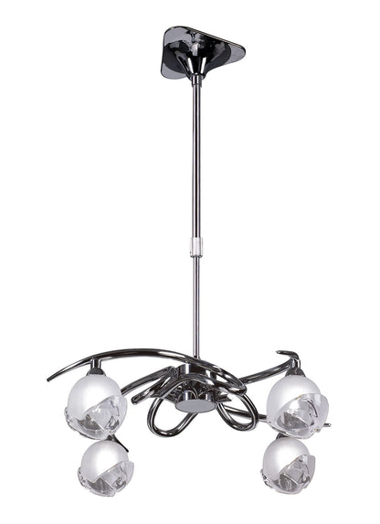 Mantra M0802 Fragma Telescopic Semi Flush Convertible 4 Light G9, Polished Chrome