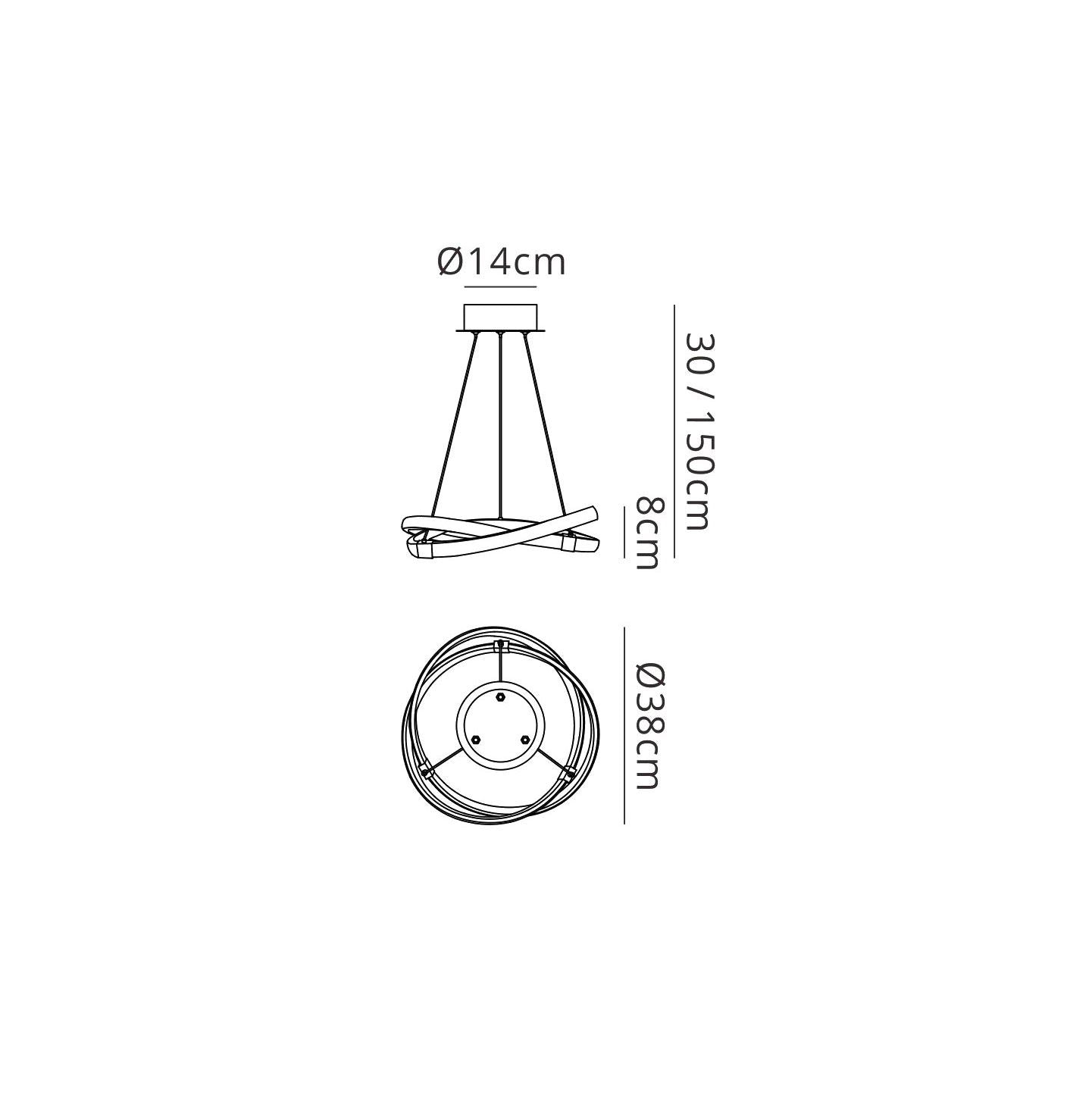 Mantra Infinity 38cm Blanco Pendant 30W LED 4000K, 2500lm, White/White Acrylic, 3yrs Warranty