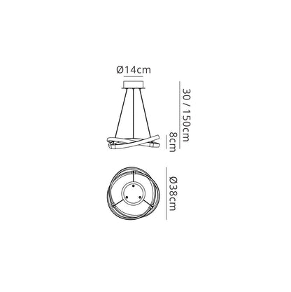 Mantra Infinity 38cm Blanco Pendant 30W LED 4000K, 2500lm, White/White Acrylic, 3yrs Warranty