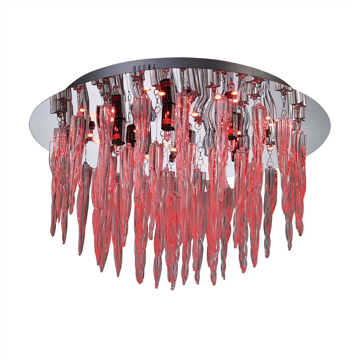 Diyas Tropez 50cm  6 Light G9 with RGB LEDs and Remote Control Polished Chrome/Glass Ceiling Light Fitting