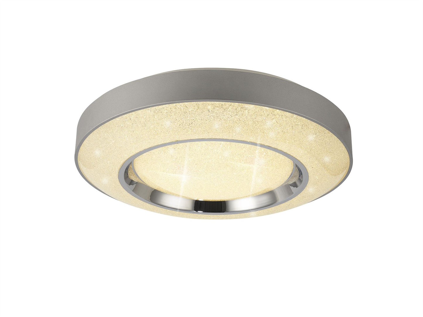 Mantra Fusion Santorini 52cm Ceiling 36W LED with Remote Control 3000K-6000K, 2400lm, Polished Chrome/Silver, 3yrs Warranty Ceiling
