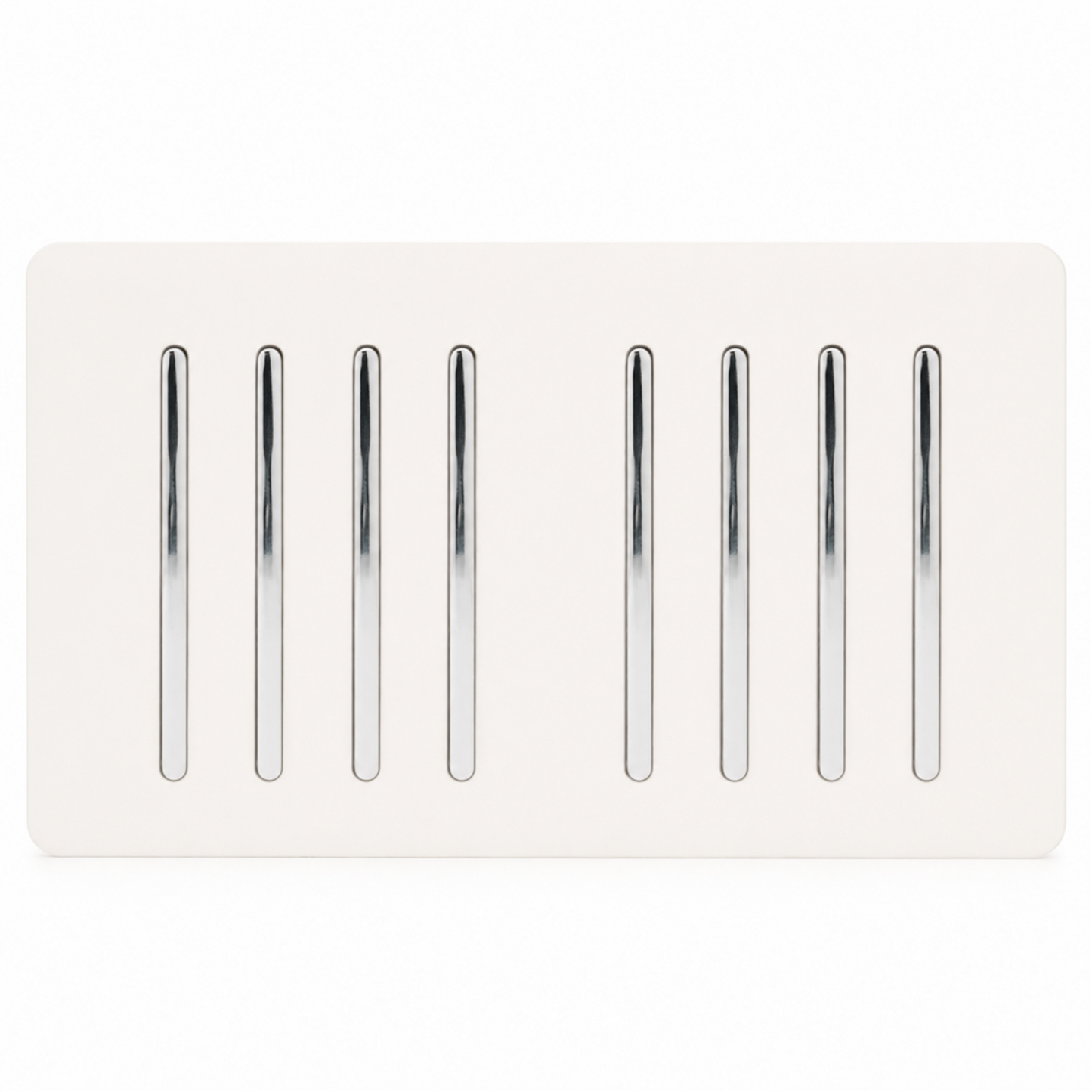 Trendi 8 Gang 2 Way Rocker Double Plate Tactile Light Switch Matt White - ART-SS88MWH