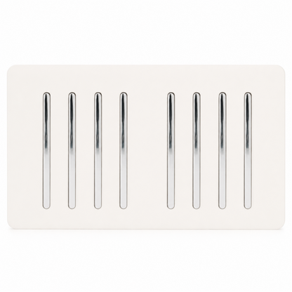 Trendi 8 Gang 2 Way Rocker Double Plate Tactile Light Switch Matt White - ART-SS88MWH