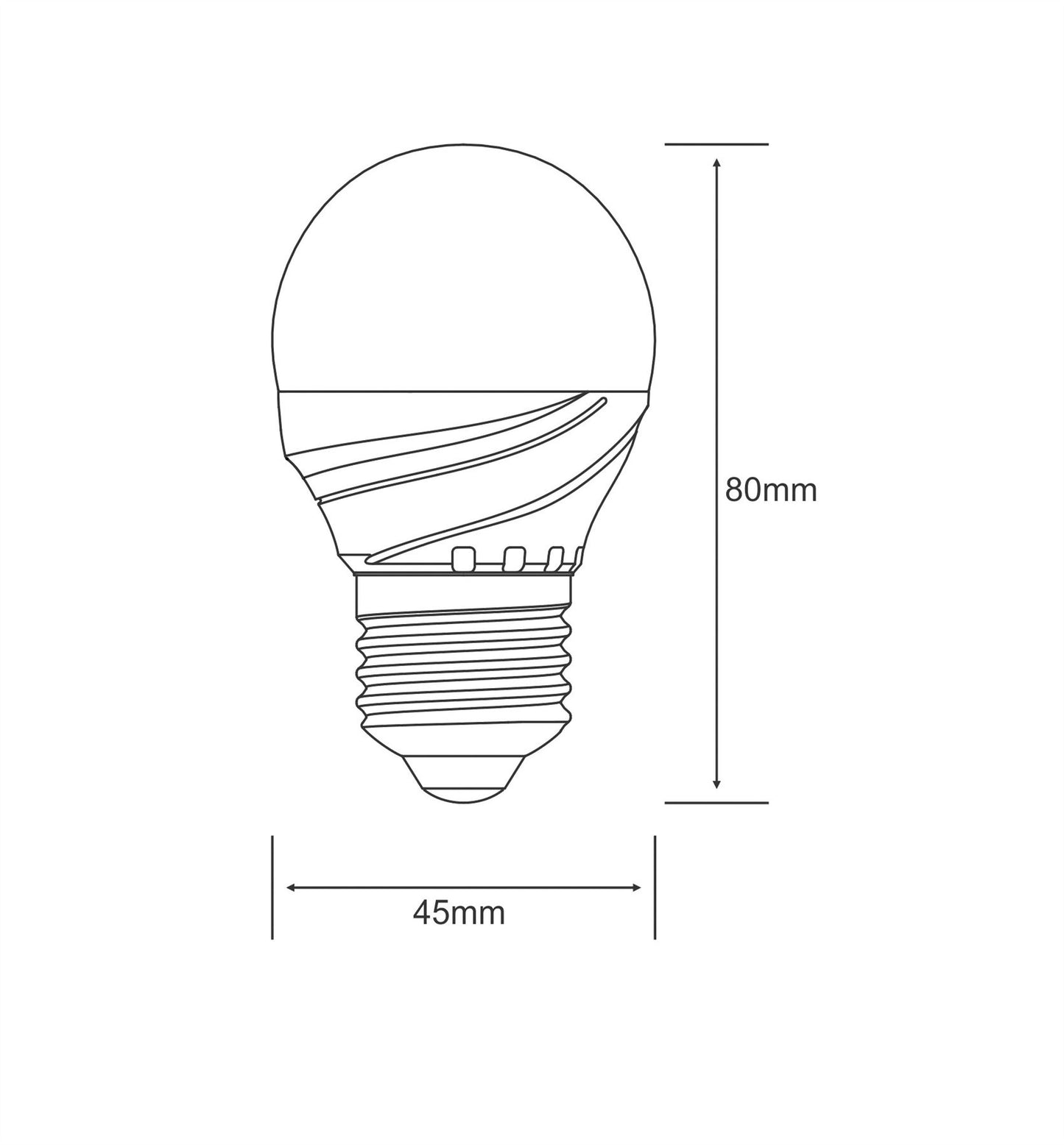 Luxram Curvodo LED Ball E27 4.5W Warm White 2700K 400lm LED