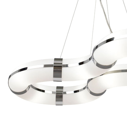 Mantra Guss GU10 Guss Rectangular Pendant GU10 8 Light L1/SGU10 Infinity Shape, Polished Chrome/White Acrylic, CFL Lamps INCLUDED