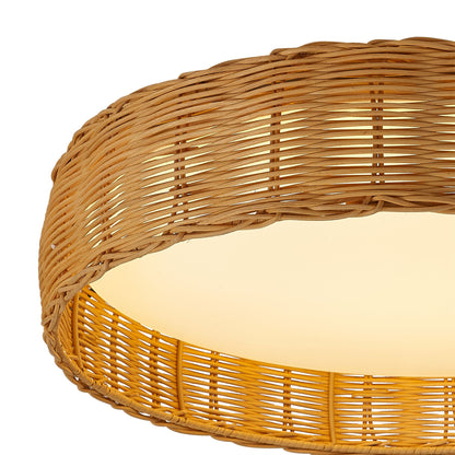Mantra Kilimanjaro 54.5cm 50W LED Ceiling Light, CCT 2700/4000/5000K, 3800lm, Beige Rattan, 5yrs Warranty