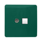 Trendi Artistic Modern Glossy Tactile TV Co-axial Socket + Telephone Socket Dark Green
