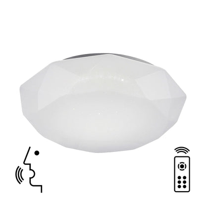 Mantra Fusion Diamante Smart 41cm Ceiling Light, 56W LED, 3000-5000K Tuneable White, 4000lm, Remote Control, APP, Alexa & Google Voice Control, White, 3yrs Warranty