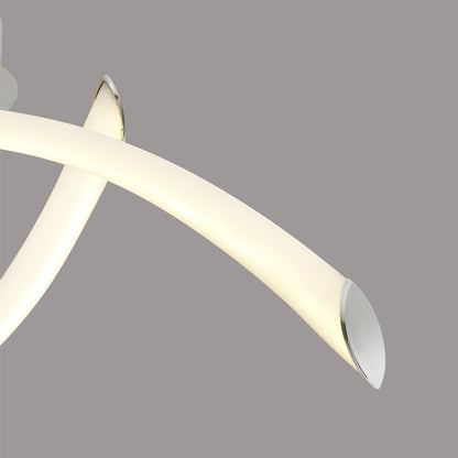Mantra Armonia Semi Flush Small Loop, 18W LED, 3000K, 1350lm, Polished Chrome/Frosted Acrylic, 3yrs Warranty Ceiling