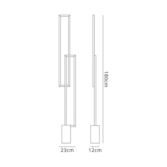Mantra Fusion Mural Floor Lamp, 48W LED, 3000K, 3840lm, IP20, Matt Black, 3yrs Warranty