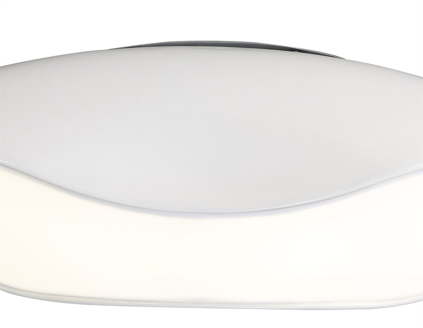 Mantra Pasion Oval Ceiling 4 Light E27, Gloss White/White Acrylic/Polished Chrome, CFL Lamps INCLUDED