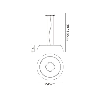 Mantra M4840 Argenta Pendant Small 18W LED 3000K, 1800lm, Matt White/Silver/White Acrylic, 3yrs Warranty