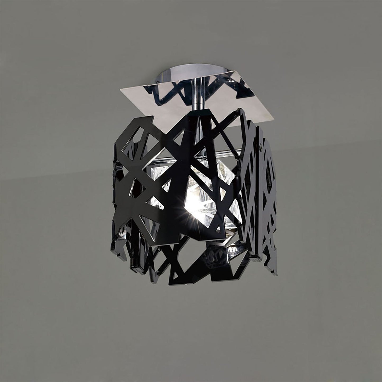 Mantra Tokio Square Ceiling 1 Light G9, Gloss Black/Polished Chrome