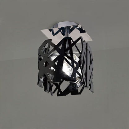 Mantra Tokio Square Ceiling 1 Light G9, Gloss Black/Polished Chrome