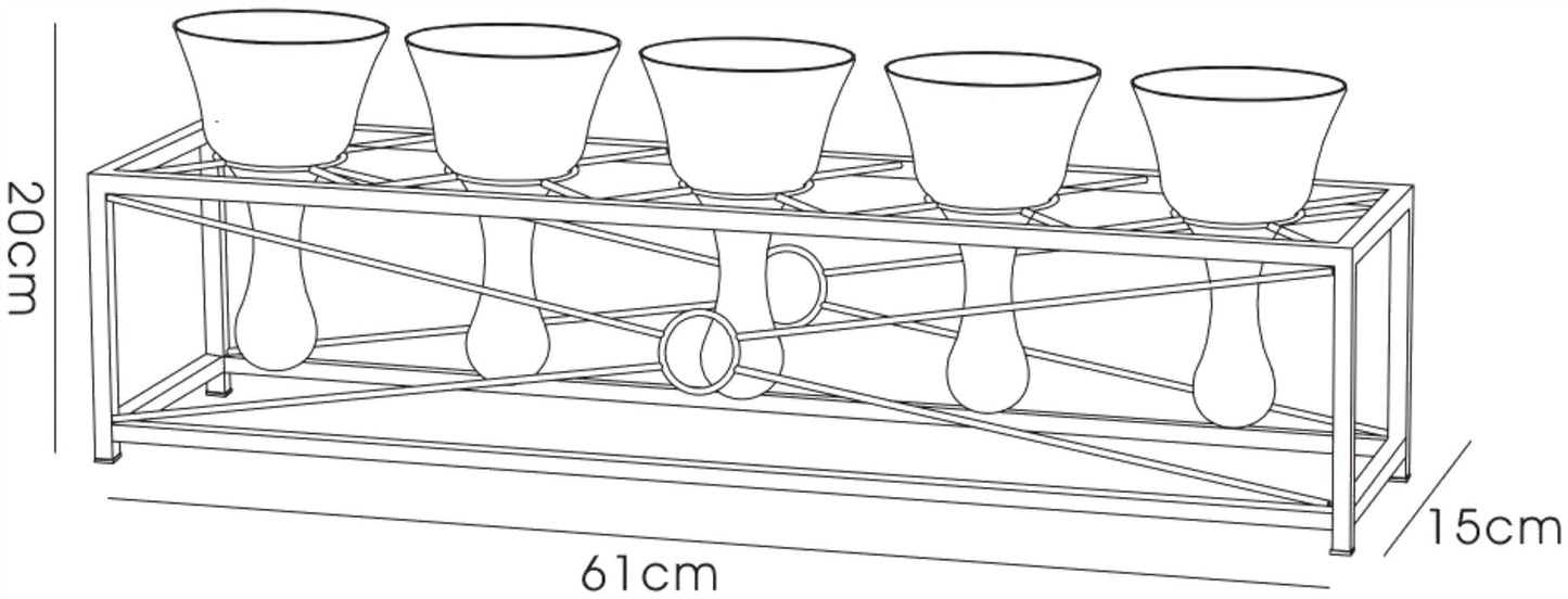 Diyas Home (DH) Tessa Candle Holder 5 Black/Clear Glass Art
