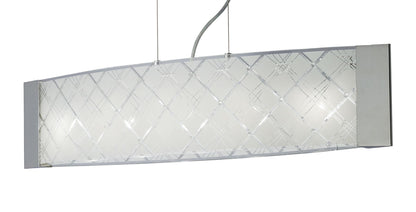 Diyas Aries Linear  5 Light G9 Polished Chrome, Glass Ceiling Pendant Light Fitting