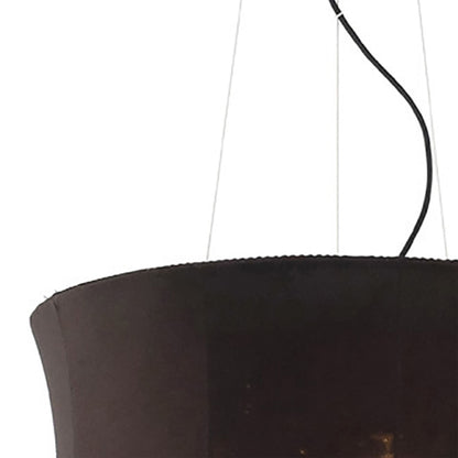Diyas Niki 50cm  4 Light E14 with Black Shade Polished Chrome/Smoked Crystal Ceiling Pendant Light Fitting