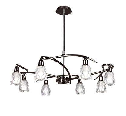 Mantra Amel 75cm Telescopic 8 Light L1/SGU10, Black Chrome, CFL Lamps INCLUDED