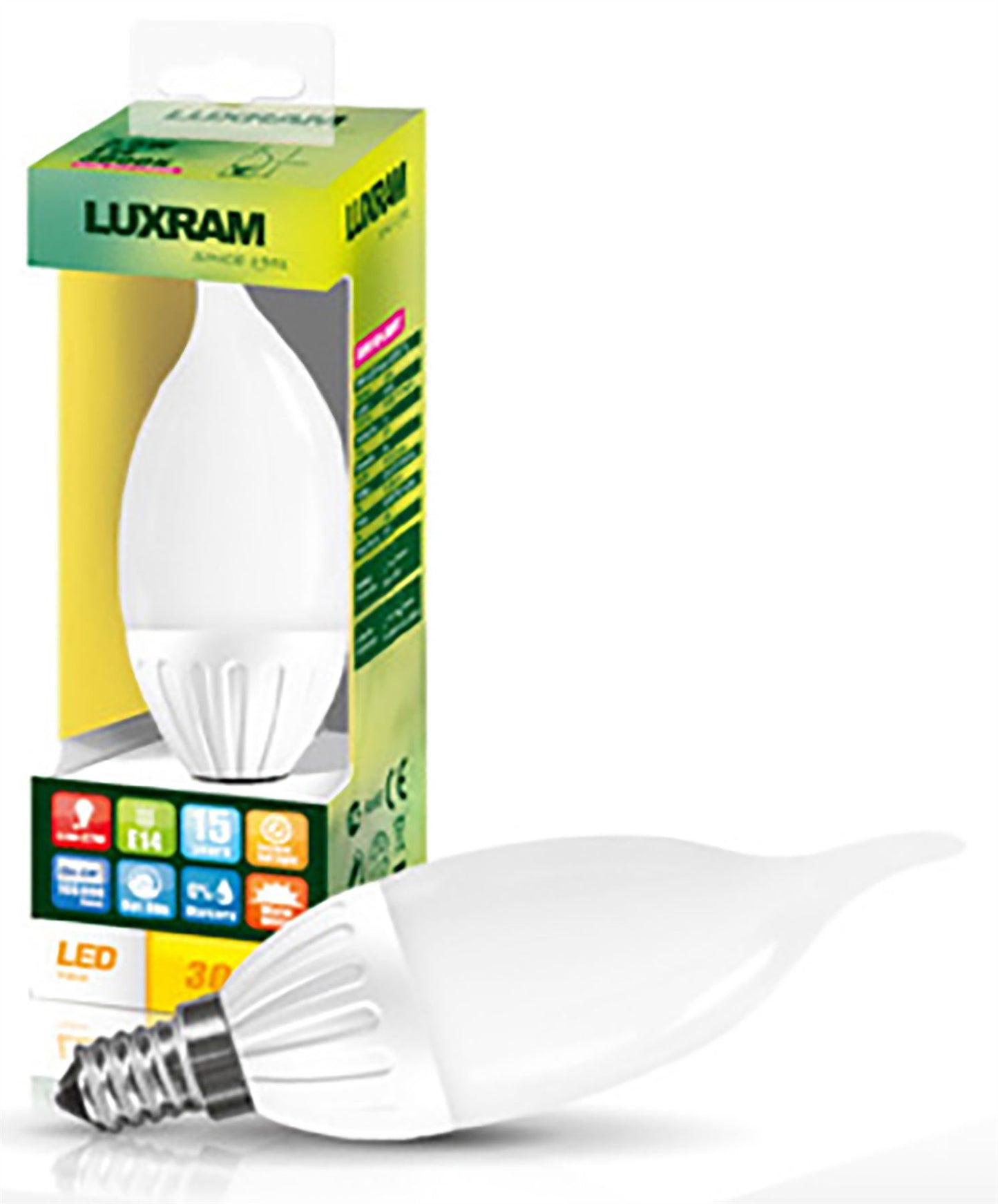 Luxram Value LED Candle Tip Plus E14 3.5W White 6400K 300lm LED