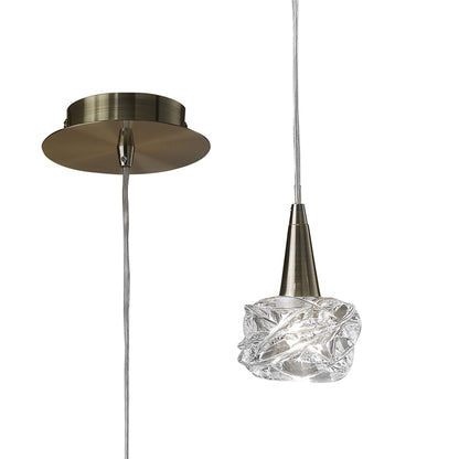 Mantra M4076 Maremagnum Pendant 1 Light G9, Antique Brass