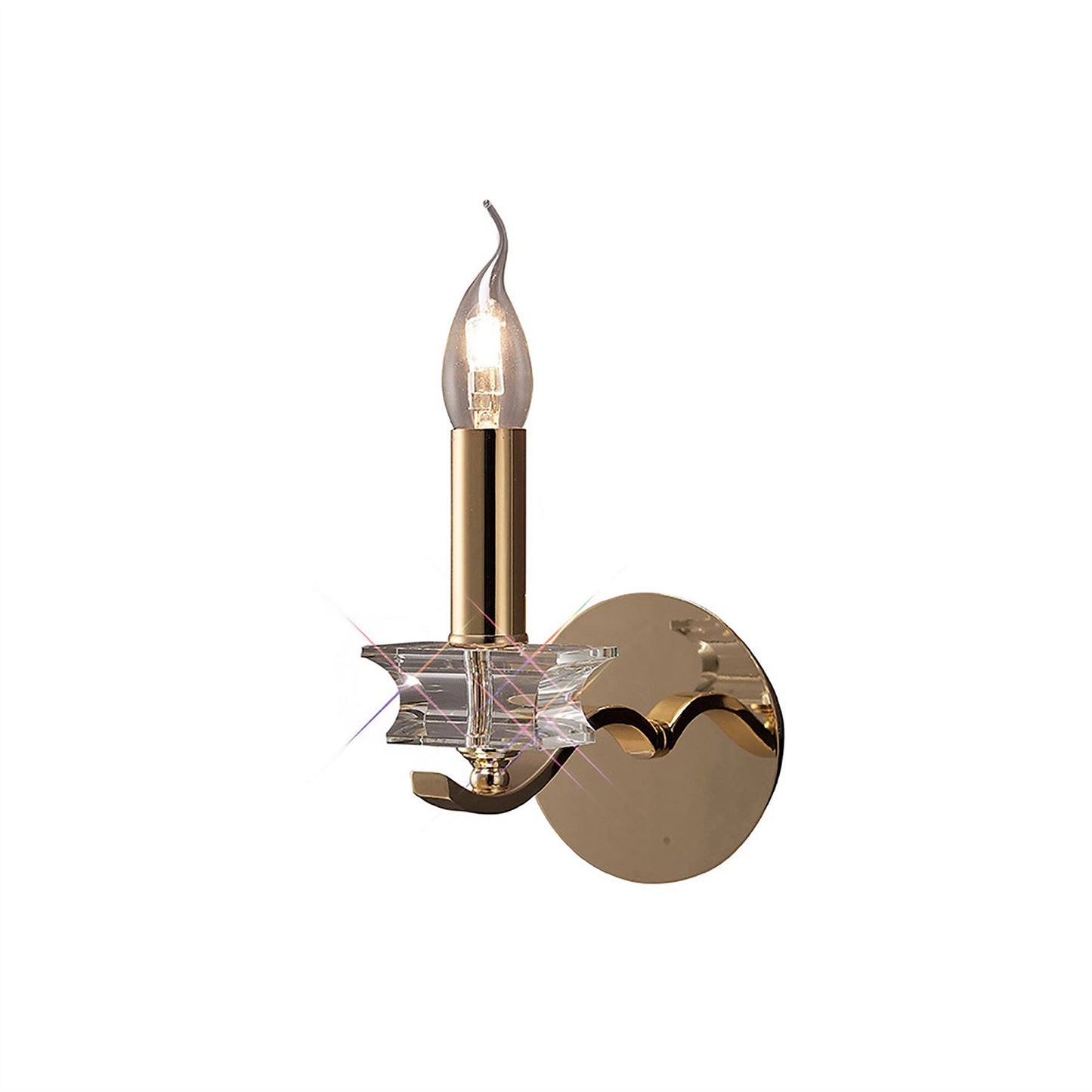 Diyas Nydia Wall Light 1 Light E14 French Gold/Crystal