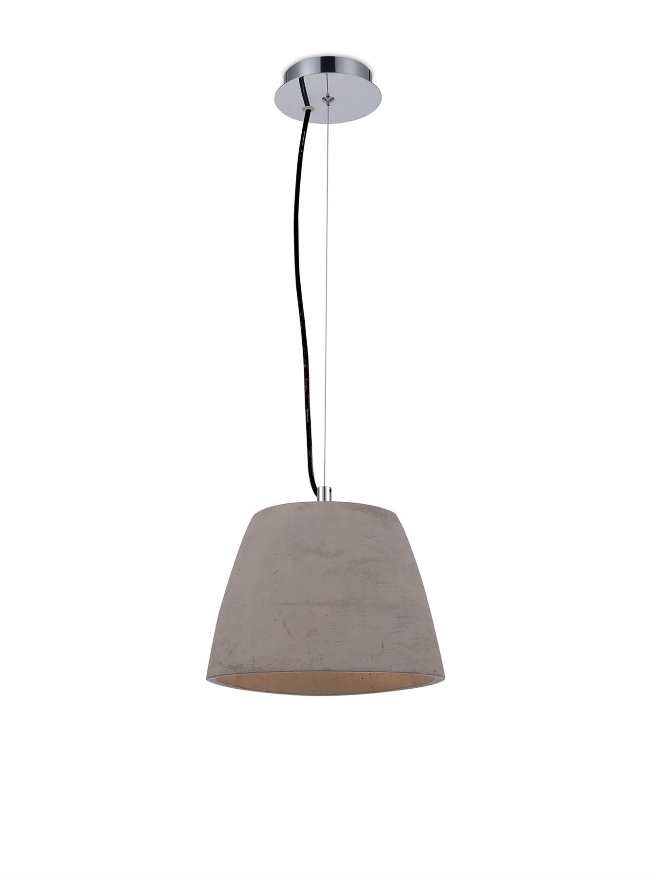 Mantra M4825 Triangle Pendant Small 1 Light E27, Cement/Polished Chrome