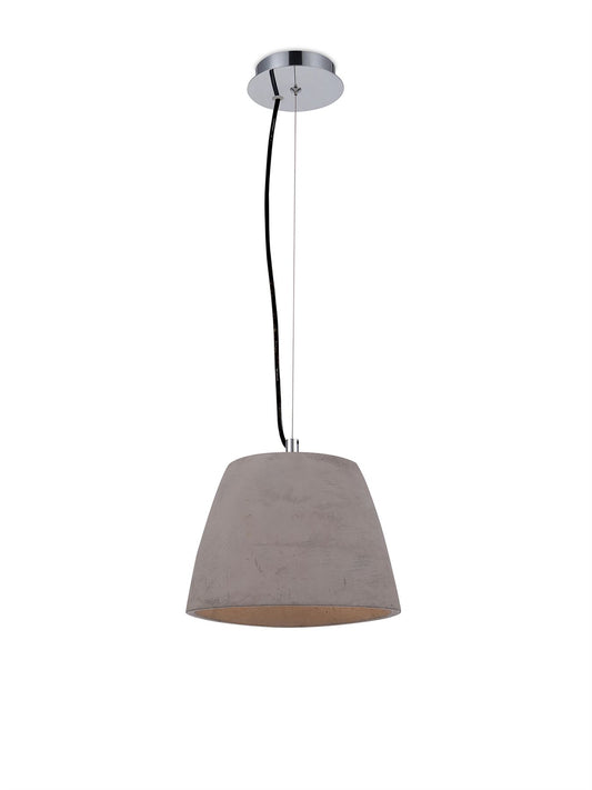 Mantra M4825 Triangle Pendant Small 1 Light E27, Cement/Polished Chrome