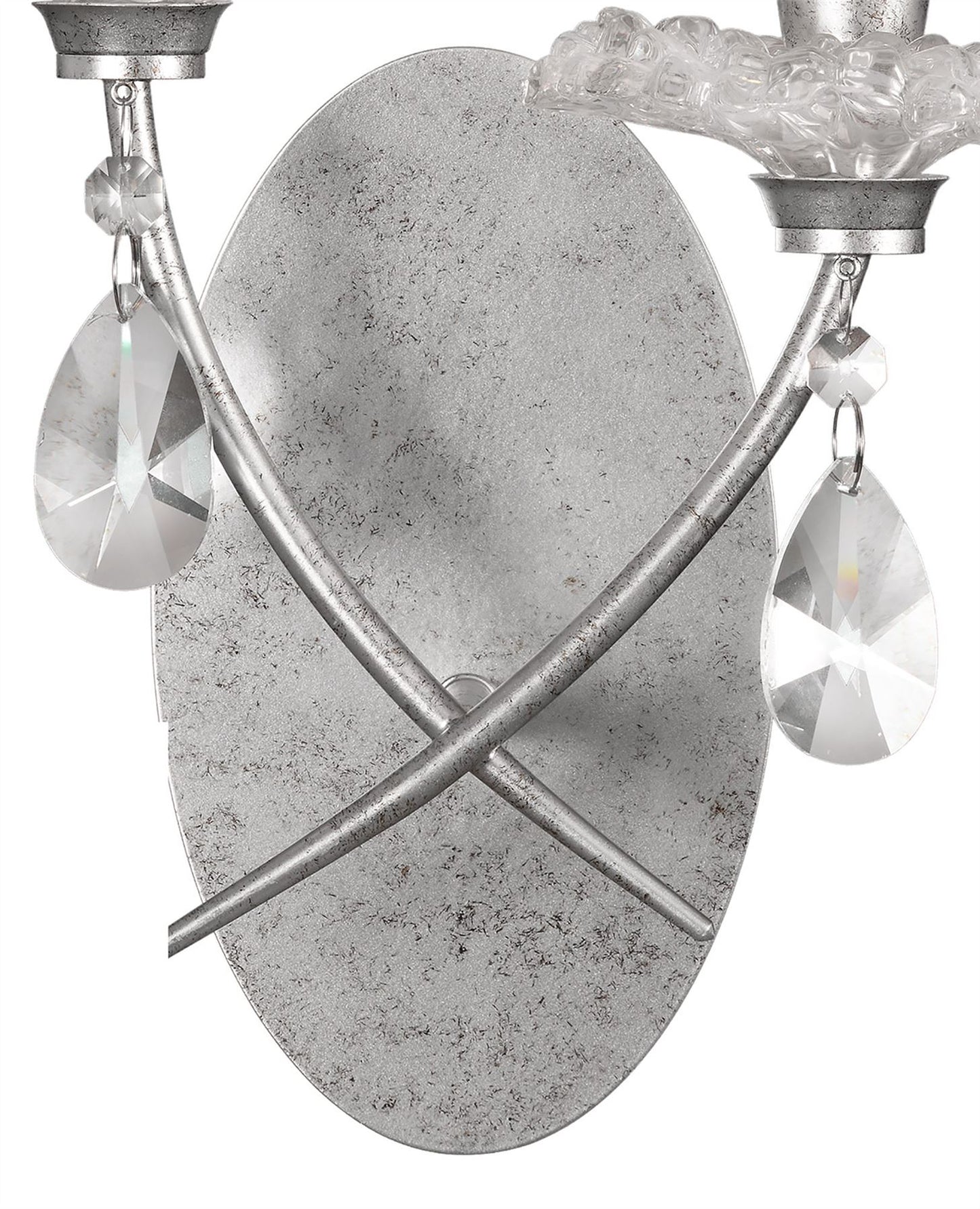 Mantra M6304 Sophie Wall Light, 2 x E14 (Max 20W), Silver Painting, White Shades
