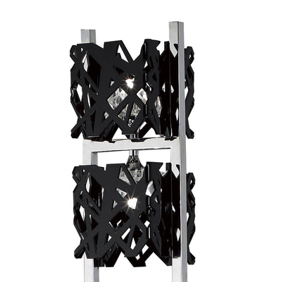 Mantra M1270 Tokio Floor Lamp 4 Light G9, Gloss Black/Polished Chrome