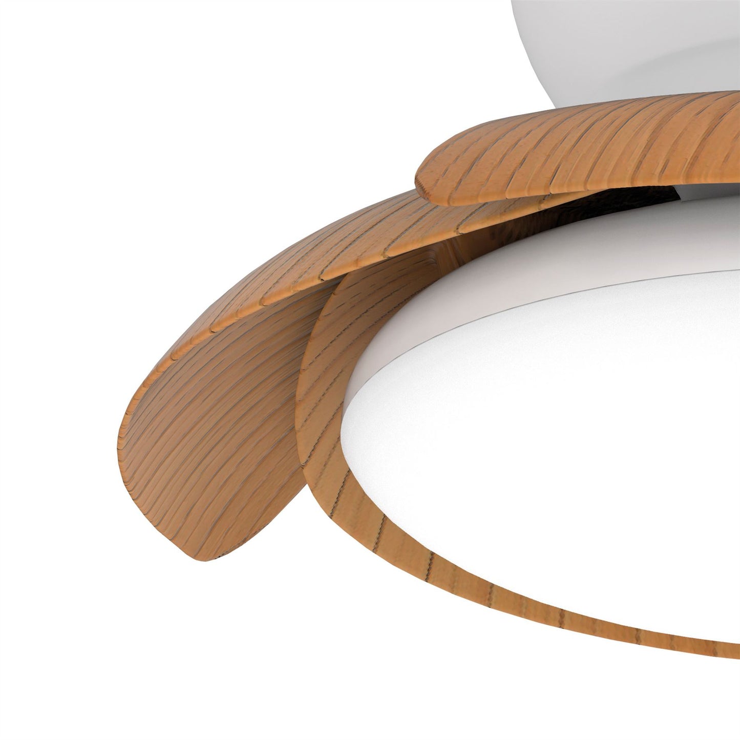 Aloha 52cm 45W LED Dimmable Ceiling Light With Built-In 30W DC Reversible Fan, Wood, 3500lm, 5yrs Warranty