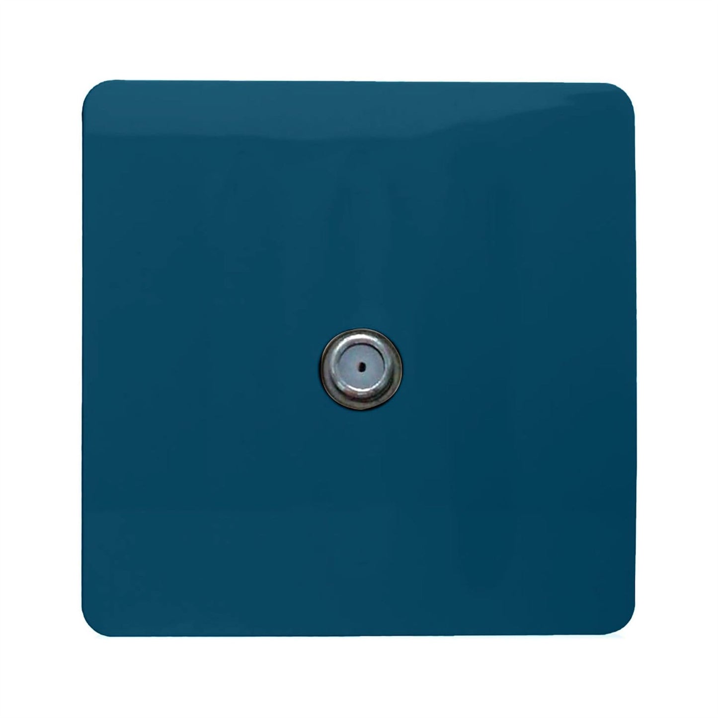 Trendi 1 Gang Artistic Modern Glossy Screwless Television Satellite Socket Midnight Blue