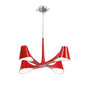 Mantra Ora 72cm Telescopic Convertible To Semi Flush 4 Light E27, Gloss Red/White Acrylic/Polished Chrome, CFL Lamps INCLUDED