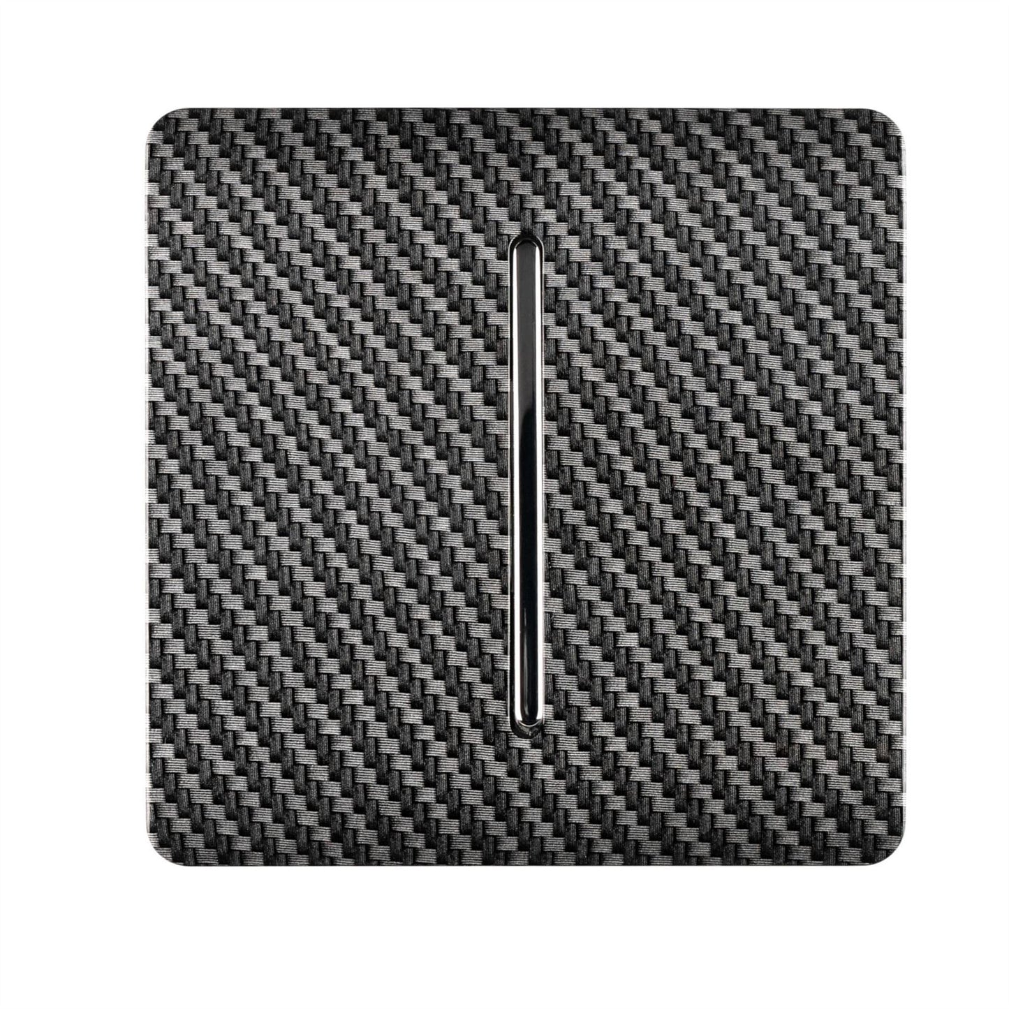 Trendi Switch 1 Gang 1 or 2 way Rocker Modern Designer Light Switch in Carbon Fibre