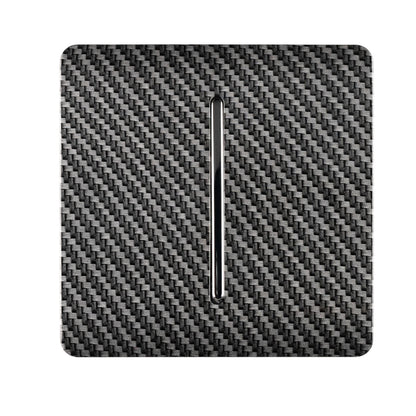 Trendi Switch 1 Gang 1 or 2 way Rocker Modern Designer Light Switch in Carbon Fibre