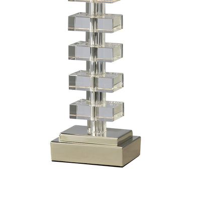 Diyas Dusit Crystal Table Lamp WITHOUT SHADE 1 Light E14 Silver Finish